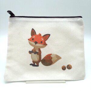 Cosmetic Bag Makeup Clutch Zip Pouch Fox Squirrel Travel Pencil Organizer GIFT